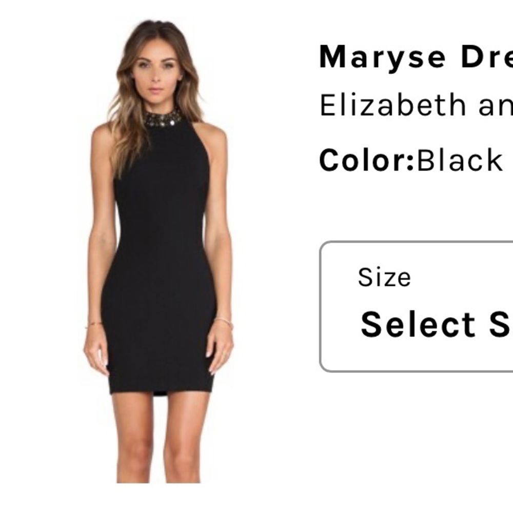 Elizabeth and James Maryse black dress with beautiful embellishment